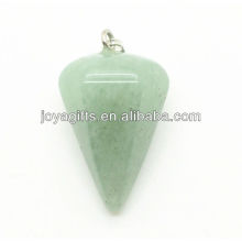 6 Side Cone Forma verde aventurina Colgante colgante de piedras preciosas